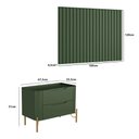 Ver imagem 2 de Conjunto Cabeceira e Mesa de Cabeceira 160cm Solteiro em Mdf Cor:musgo com Dourado