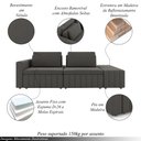 Ver imagem 3 de Sofá Ilha com Encosto e Almofadas Móveis Olimpo 245cm Modulado Veludo Grafite G45 - Gran Belo
