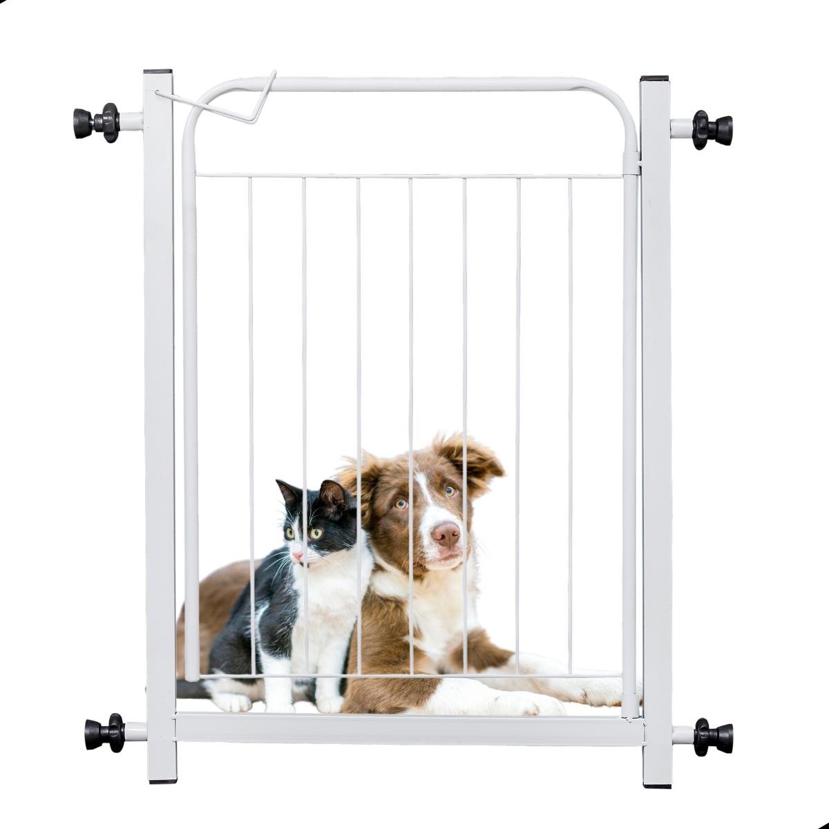 Grade Portão Proteção Pet Cachorro 69 a 73 Cm Criança Cães Cor: Branco - 5