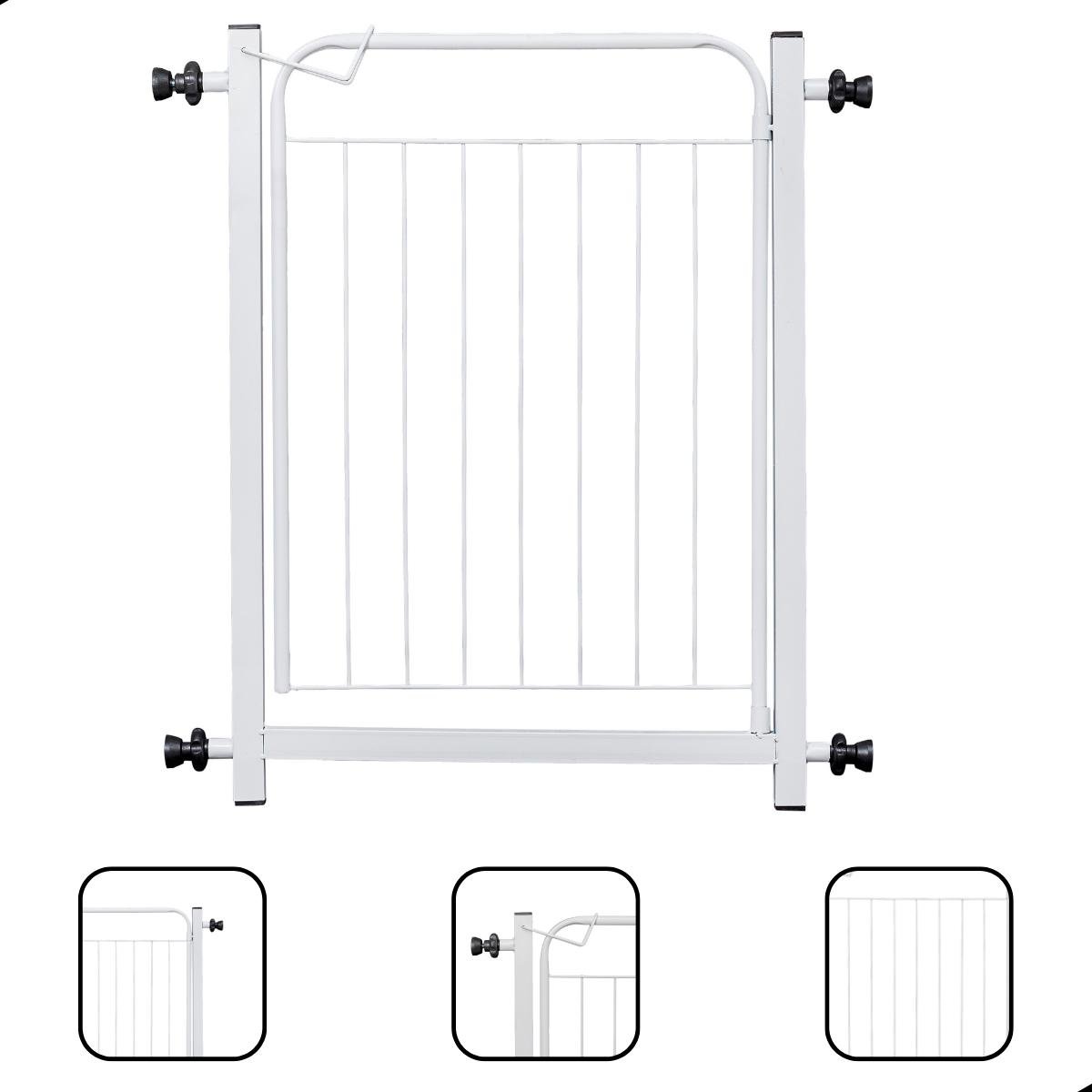 Grade Portão Proteção Pet Cachorro 69 a 73 Cm Criança Cães Cor: Branco - 2