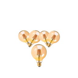 Lâmpada Filamento Led G95 4w 2200k Bivolt Âmbar:5 Unidades - 1