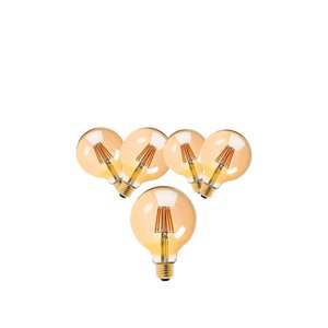 Lâmpada Filamento Led G95 4w 2200k Bivolt Âmbar:5 Unidades