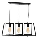 Ver imagem 1 de Lustre Pendente Industrial Retrô Preto Geométrico Triplo Bivolt 90030-3