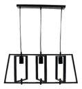 Ver imagem 2 de Lustre Pendente Industrial Retrô Preto Geométrico Triplo Bivolt 90030-3