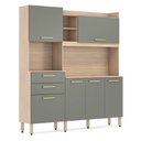 Ver imagem 1 de Cozinha Compacta Select 6 Portas 2 Gavetas Avena Touch Menta 96211 Demóbile