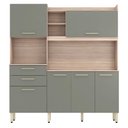 Ver imagem 2 de Cozinha Compacta Select 6 Portas 2 Gavetas Avena Touch Menta 96211 Demóbile