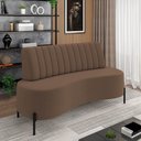 Ver imagem 2 de Sofá 2 Lugares Living 135cm Pé Ferro Pto Maraú Veludo Marrom K01 - D'Rossi