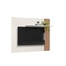 Painel Suspenso Para Tv 1,20x90 cm Off White Cristal/Ripado Madeira - Demadero - 2
