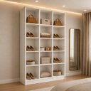 Ver imagem 1 de Estante Livreiro Colméia 15 Nichos Organizador Moderno Loja Casa Escritório Expositores Branco