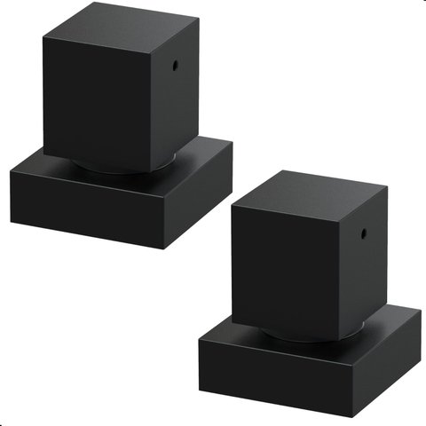 Kit 2 Acabamentos Registro Metal Preto Quadrado Padrão Deca