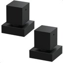 Ver imagem 1 de Kit 2 Acabamentos Registro Metal Preto Quadrado Padrão Deca