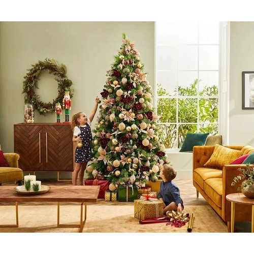 Árvore De Natal Cor Branca Pinheiro De Luxo 1.80m 420 Galhos