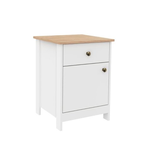 Mesa de Cabeceira Colonial com 1 Gaveta MB2014 Mel Branco