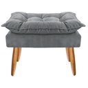 Ver imagem 2 de Puff Decorativo Opala Suede Pés Palito - Bela Móveis: Cinza