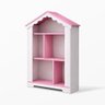 Estante Organizadora para Quarto Infantil Casinha Funcional e Decorativa - Branco Rosa - 2