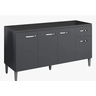 Balcão Gabinete de Pia 150cm 4 Portas 1 Gaveta Gabriela Cinza - Ajl Moveis - 1