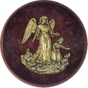 Ver imagem 1 de Proteja e Abençoe Sua Menina com o Encantador Quadro Anjo da Guarda Menina em Latão Artesanal Recicl