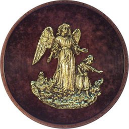 Proteja e Abençoe Sua Menina com o Encantador Quadro Anjo da Guarda Menina em Latão Artesanal Recicl - 1