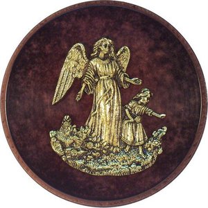Proteja e Abençoe Sua Menina com o Encantador Quadro Anjo da Guarda Menina em Latão Artesanal Recicl
