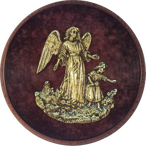 Proteja e Abençoe Sua Menina com o Encantador Quadro Anjo da Guarda Menina em Latão Artesanal Recicl