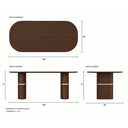 Ver imagem 4 de Mesa de Jantar Retangular 180cm em MDF e Lâmina Natural de Tauari Melina Castanho