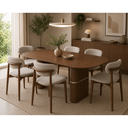 Ver imagem 3 de Mesa de Jantar Retangular 180cm em MDF e Lâmina Natural de Tauari Melina Castanho