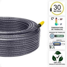 Mangueira de Jardim 30m Slim com Esguicho Reforçada Flexível:cinza Escuro - 5
