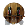 Adega bebidas Vinho madeira parede 60x60 2 garrafas 4 taças - 1