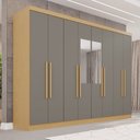 Ver imagem 1 de Guarda-Roupa Casal com Espelho 8 Portas 4 Gavetas França Espresso Móveis Cinza/Jequitibá/Granizo