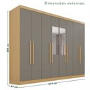 Ver imagem 4 de Guarda-Roupa Casal com Espelho 8 Portas 4 Gavetas França Espresso Móveis Cinza/Jequitibá/Granizo