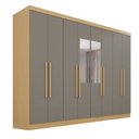 Ver imagem 3 de Guarda-Roupa Casal com Espelho 8 Portas 4 Gavetas França Espresso Móveis Cinza/Jequitibá/Granizo