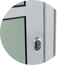 Ver imagem 2 de Porta de Correr Alumínio Branco Parede 1 Folha Vidro Fixo Inteira Maxx