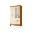 Ver imagem 3 de Guarda Roupa 4 Portas Cancun com Espelho Cinamomo Off White