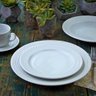 4 Pratos de Sobremesa 21cm em Porcelana Relevo Chevron Germer Branco Redondo - 2