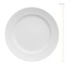 4 Pratos de Sobremesa 21cm em Porcelana Relevo Chevron Germer Branco Redondo - 6