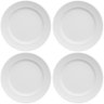 4 Pratos de Sobremesa 21cm em Porcelana Relevo Chevron Germer Branco Redondo - 1
