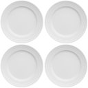 Ver imagem 1 de 4 Pratos de Sobremesa 21cm em Porcelana Relevo Chevron Germer Branco Redondo
