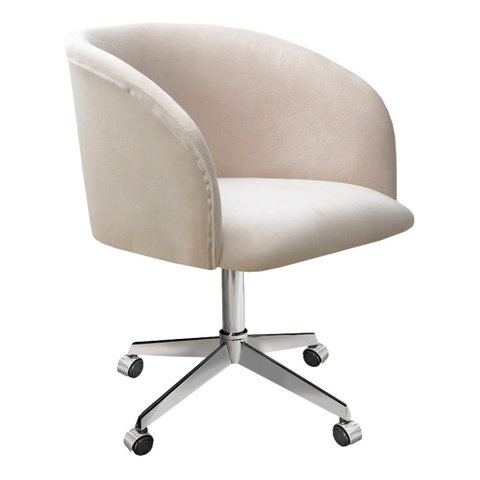 Cadeira Para Escritório E Home Office Atenas Base Giratória Rodizio - Suede Bege
