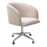 Cadeira Para Escritório E Home Office Atenas Base Giratória Rodizio - Suede Bege - 1