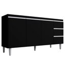 Ver imagem 1 de Balcão para Pia Andréia 160 Cm 3 Portas Preto Ajl