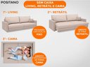 Ver imagem 3 de Sofá Tango 2,60M Sem Caixa, Retrátil e Reclinável Velosuede Bege - Netsofás