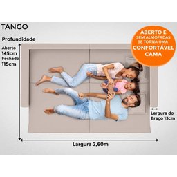 Sofá Tango 2,60M Sem Caixa, Retrátil e Reclinável Velosuede Bege - Netsofás - 9