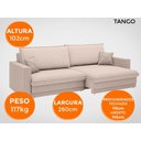 Ver mais imagens de Sofá Tango 2,60M Sem Caixa, Retrátil e Reclinável Velosuede Bege - Netsofás