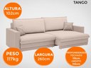 Ver mais imagens de Sofá Tango 2,60M Sem Caixa, Retrátil e Reclinável Velosuede Bege - Netsofás