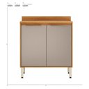 Ver imagem 3 de Balcão de Cozinha Plena 92800 80 Cm 2 Portas Cinamon Off White - Demóbile