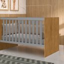 Ver imagem 5 de Berço Mini Cama Grade Móvel Giovana Marrom/Nature/Cinza