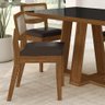 Conjunto Mesa Lins 4 Cadeiras Sextavada Freijó/pto/corino Marrom - M.a Freijó/preto/corino Marrom - 4