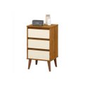 Ver imagem 1 de Mesa de Cabeceira Retro Wood Freijó C/ Off White – Ej Móveis
