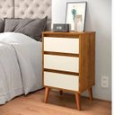 Ver imagem 2 de Mesa de Cabeceira Retro Wood Freijó C/ Off White – Ej Móveis