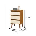 Ver imagem 4 de Mesa de Cabeceira Retro Wood Freijó C/ Off White – Ej Móveis